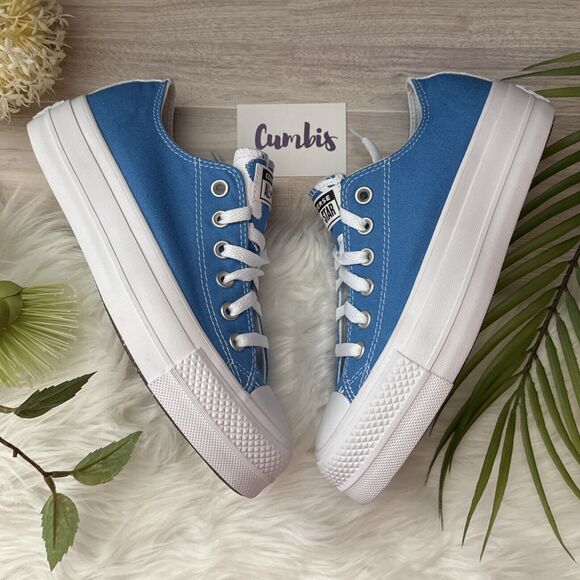 Converse by YOU CTAS Lift Platform Low Blue White Women's 7.5 NEW A09104C - Picture 2 of 8